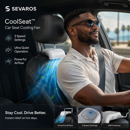 USB-Powered Cooling Fan for Car Seats, Adjustable Three-Speed Settings, Enhanced Ventilation Comfort