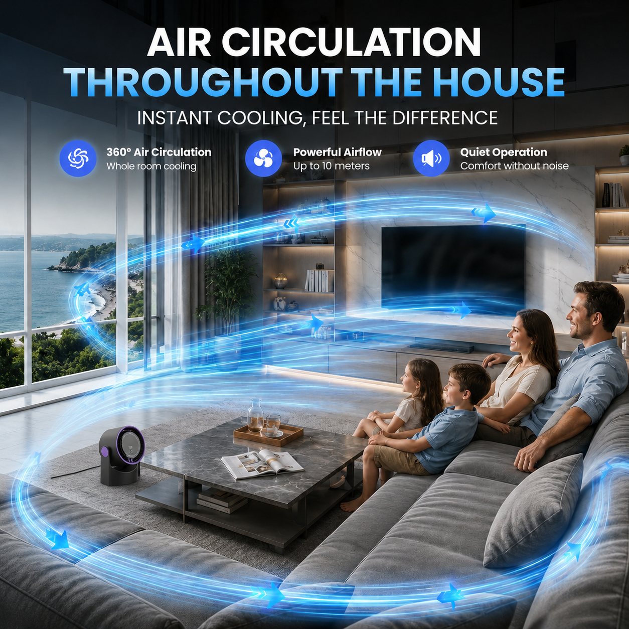Compact Wireless USB Fan for Home, Office, Bedroom, and Dorm Cooling