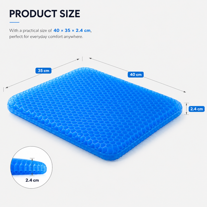 Cooling Gel Seat Cushion with Honeycomb Design, Non-Slip Pad for Home and Office Use