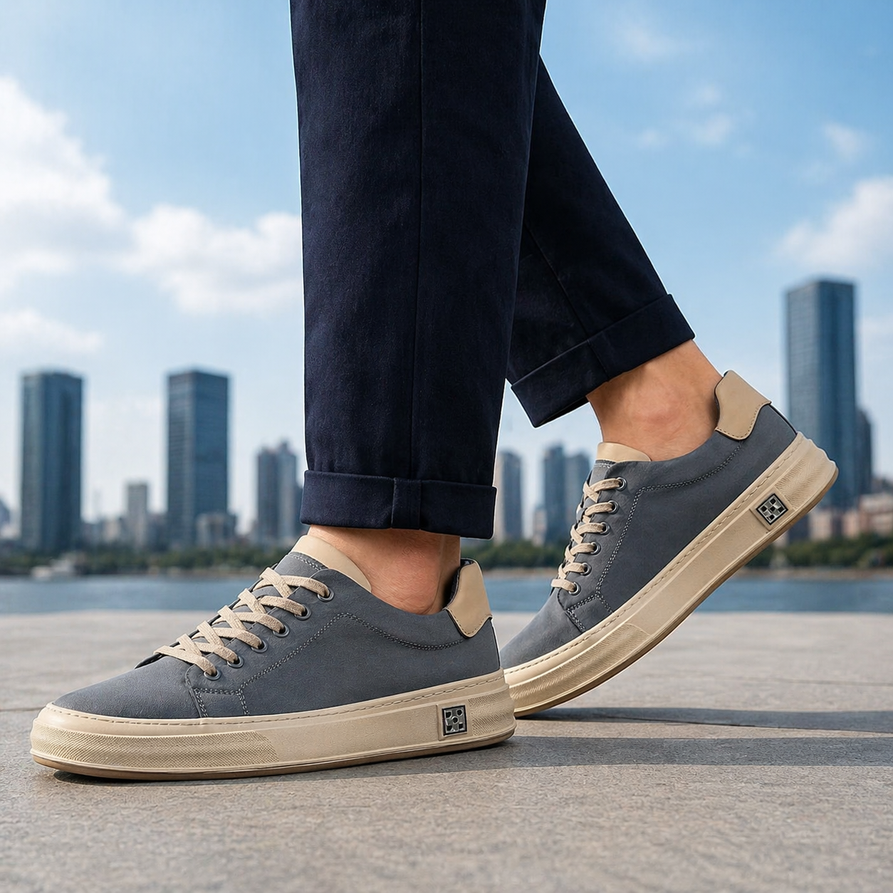 Men's Casual Flat Walking Sneakers | Low-Top