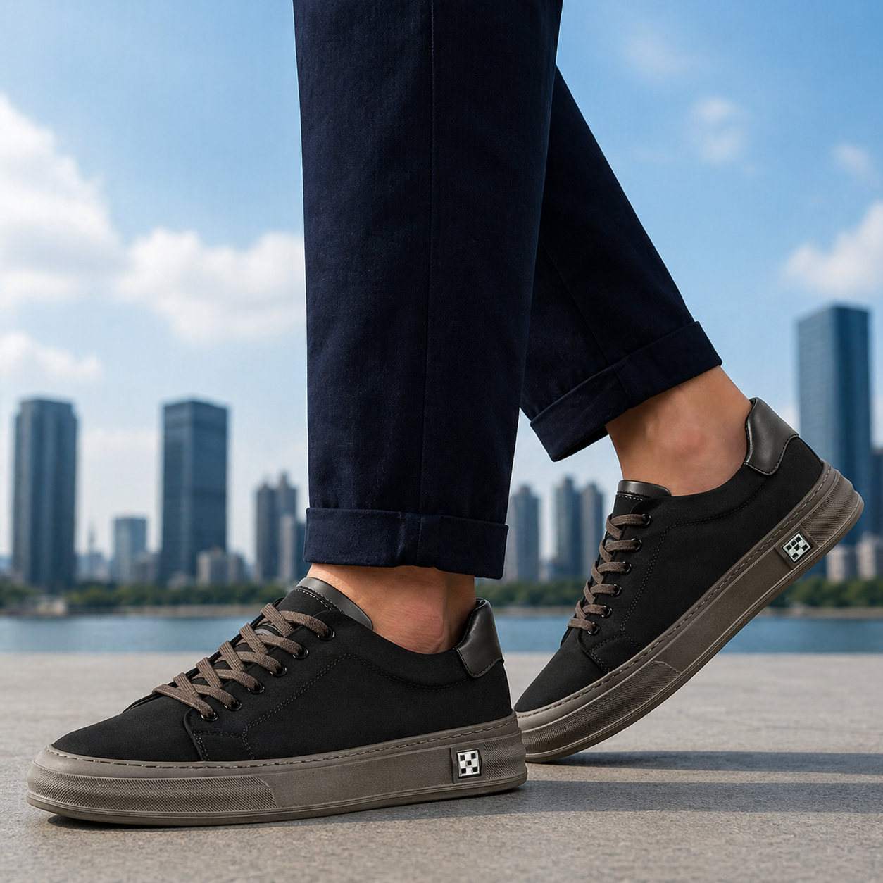 Men's Casual Flat Walking Sneakers | Low-Top