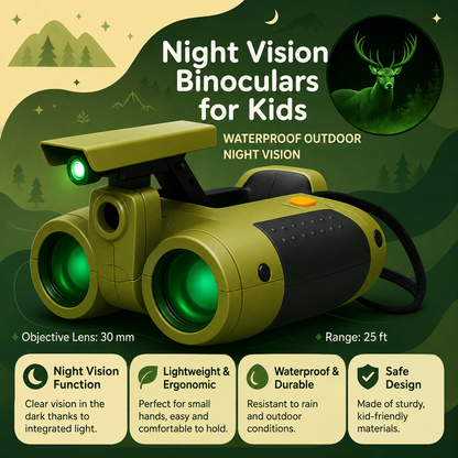 Children's Waterproof Outdoor Binoculars with Night Vision