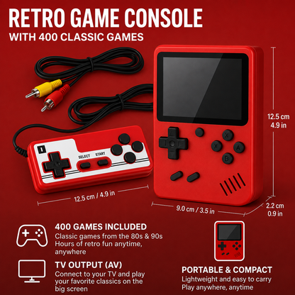 Classic Handheld Game Console with 400 Retro Games