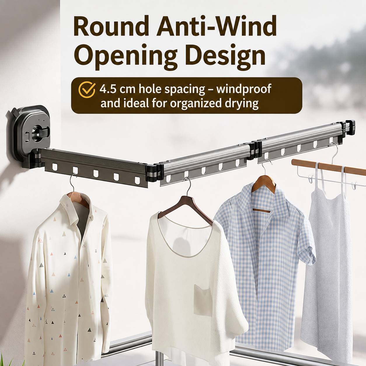Drill-Free Wall-Mounted Clothes Dryer – Ideal for Rental Apartments and Compact Spaces