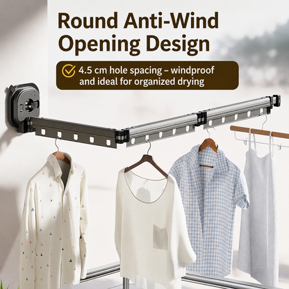 Drill-Free Wall-Mounted Clothes Dryer – Ideal for Rental Apartments and Compact Spaces