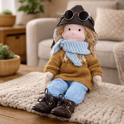 Handmade Waldorf Doll Crafted from Cotton for Creative Play