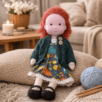 Handmade Waldorf Doll Crafted from Cotton for Creative Play