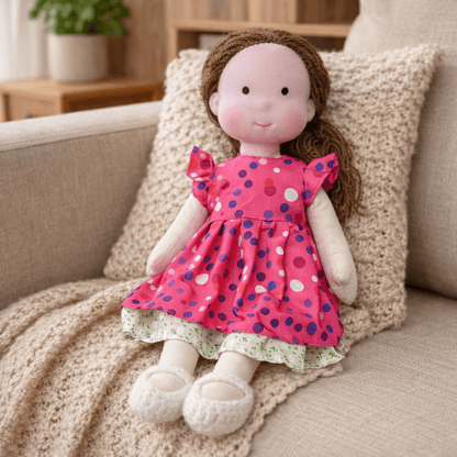 Handmade Waldorf Doll Crafted from Cotton for Creative Play