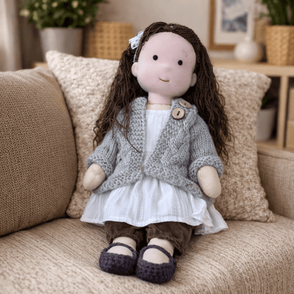 Handmade Waldorf Doll Crafted from Cotton for Creative Play