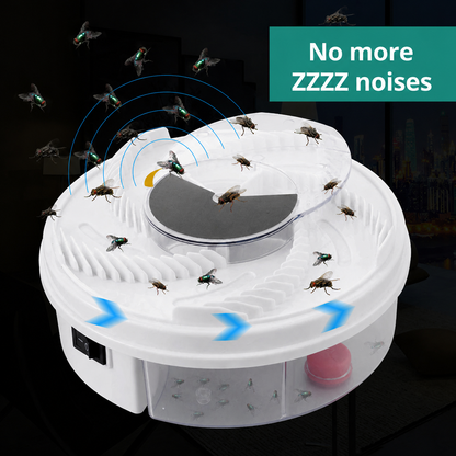 Silent Fly Trap with Rotating Bait Chambers | Quiet & Eco-Friendly | Suitable for Indoor & Outdoor Use