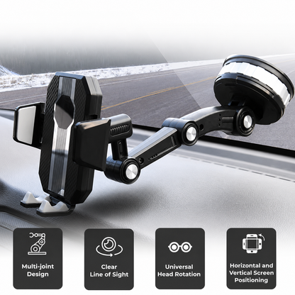 Car Phone Holder | Strong Suction Cup Grip | 360° Rotation | One-Hand Operation