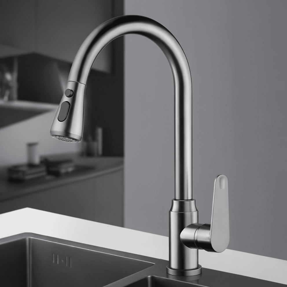 Elegant Kitchen Faucet with Pull-Out Function and 360° Rotation