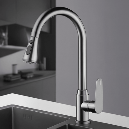 Elegant Kitchen Faucet with Pull-Out Function and 360° Rotation
