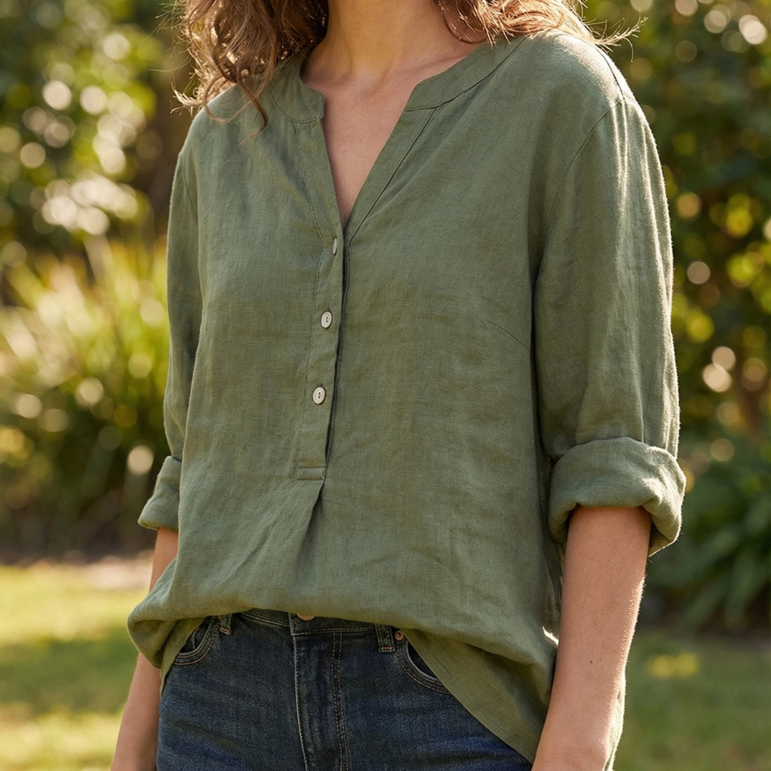 Women's Loose Fit Tunic Blouse | V-Neck