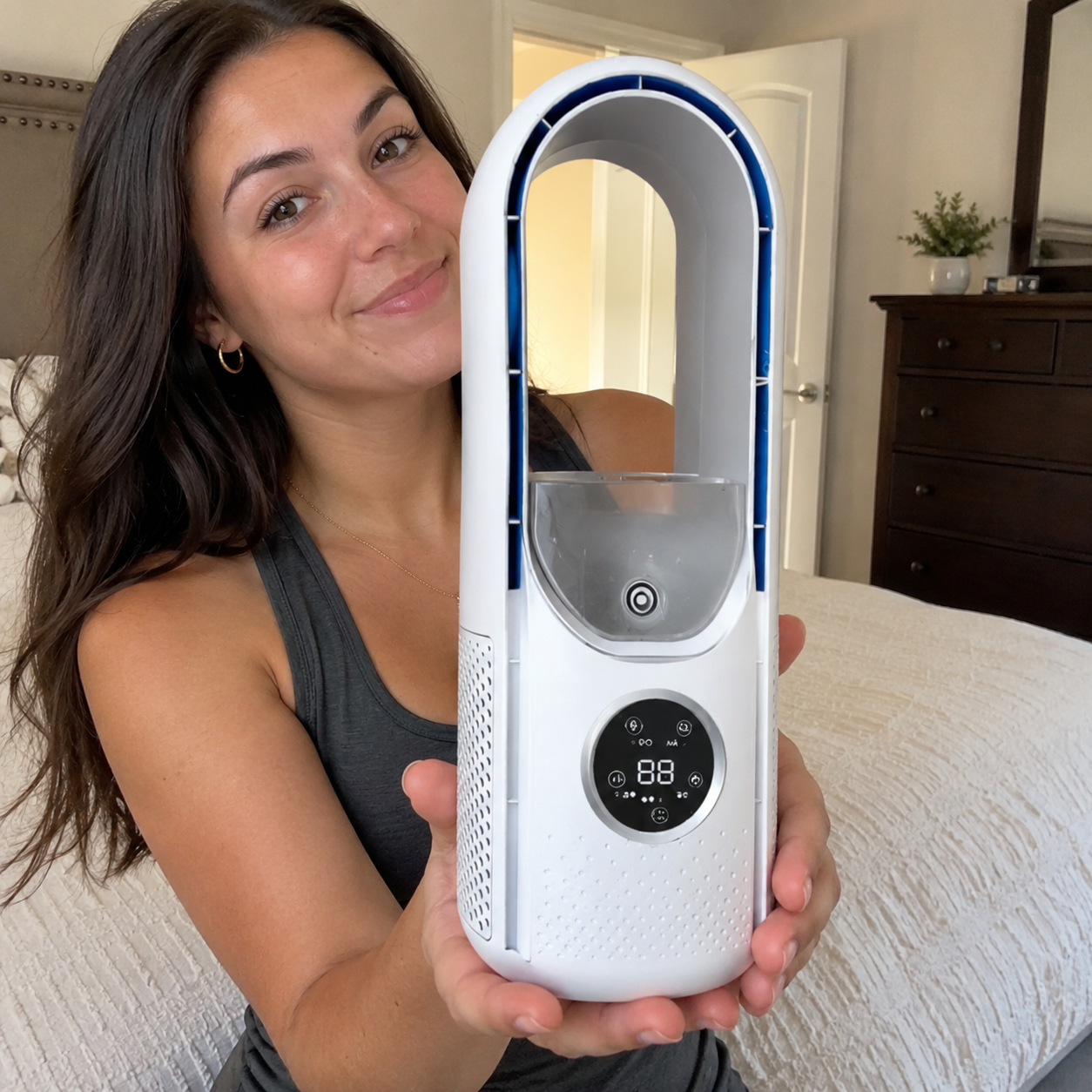 Portable Bladeless Air Conditioner with Cooling Fan