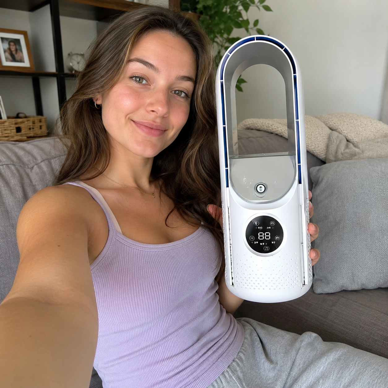 Portable Bladeless Air Conditioner with Cooling Fan