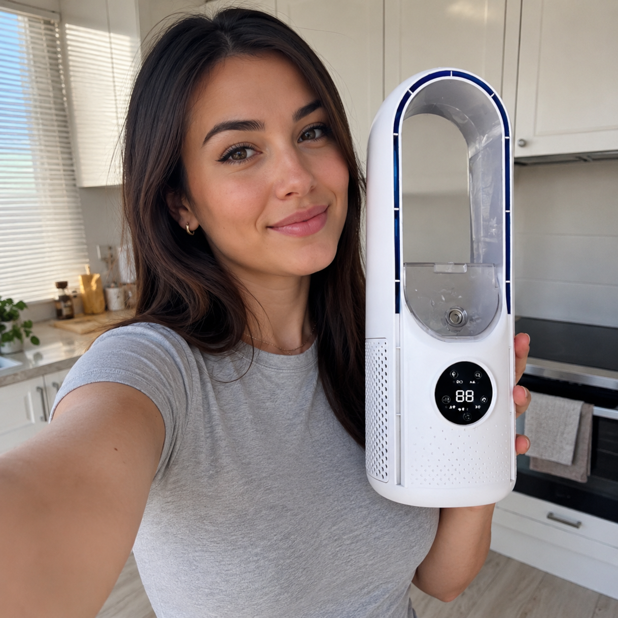 Portable Bladeless Air Conditioner with Cooling Fan