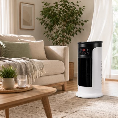 Energy-Efficient Compact Portable Evaporative Air Conditioner for Cooling