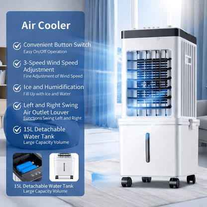 3-in-1 Air Cooler – Fan and Humidifier Combined