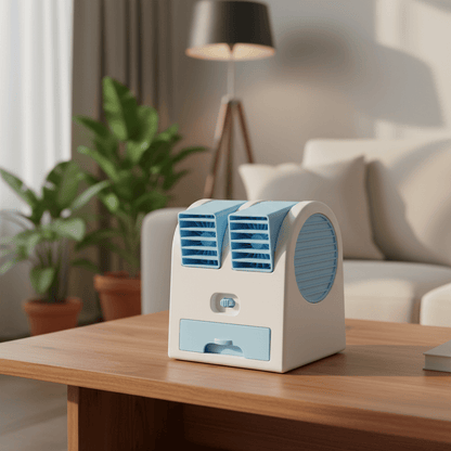 Mini USB Air Cooler with Quiet Operation & Dual Air Outlet