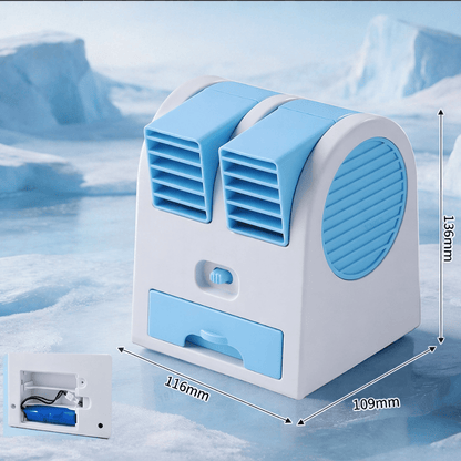 Mini USB Air Cooler with Quiet Operation & Dual Air Outlet