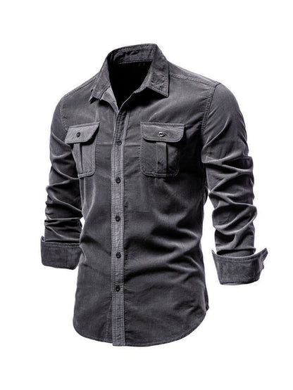 Men's Casual Long Sleeve Shirt | with Flap Pockets