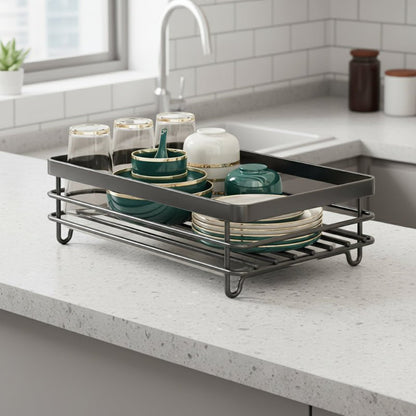 Foldable Stainless Steel Dish Rack with Space-Saving Design for Modern Kitchens