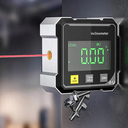 Laser Digital Angle Measuring Tool — ±0.2° Accuracy, 4-Sided Magnetic Base