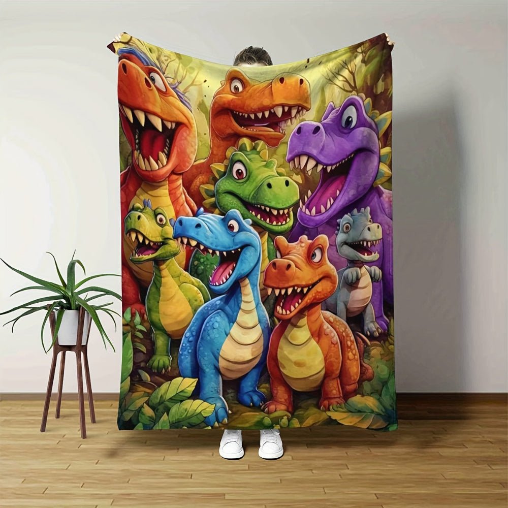 Dinosaur Print Throw Blanket for Kids' Room Decor