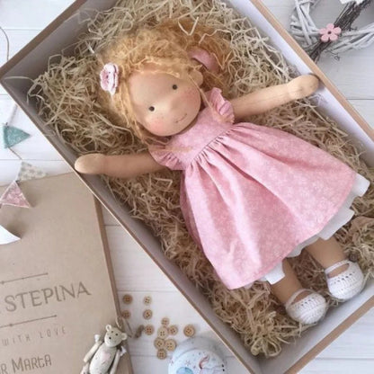 Waldorf-Style Soft Fabric Doll Toy - Ideal Gift for Kids