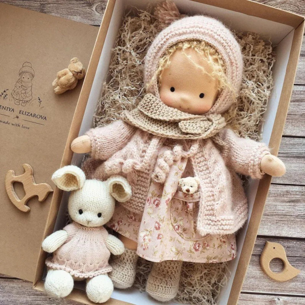 Waldorf-Style Soft Fabric Doll Toy - Ideal Gift for Kids