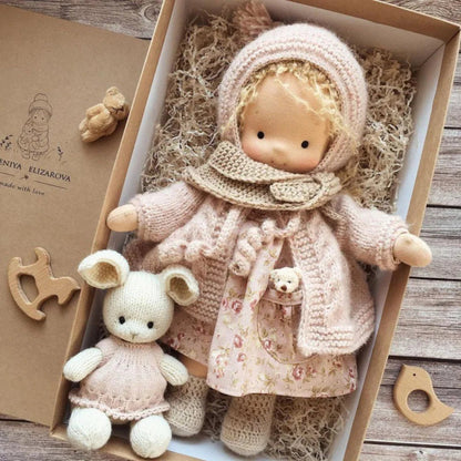 Waldorf-Style Soft Fabric Doll Toy - Ideal Gift for Kids