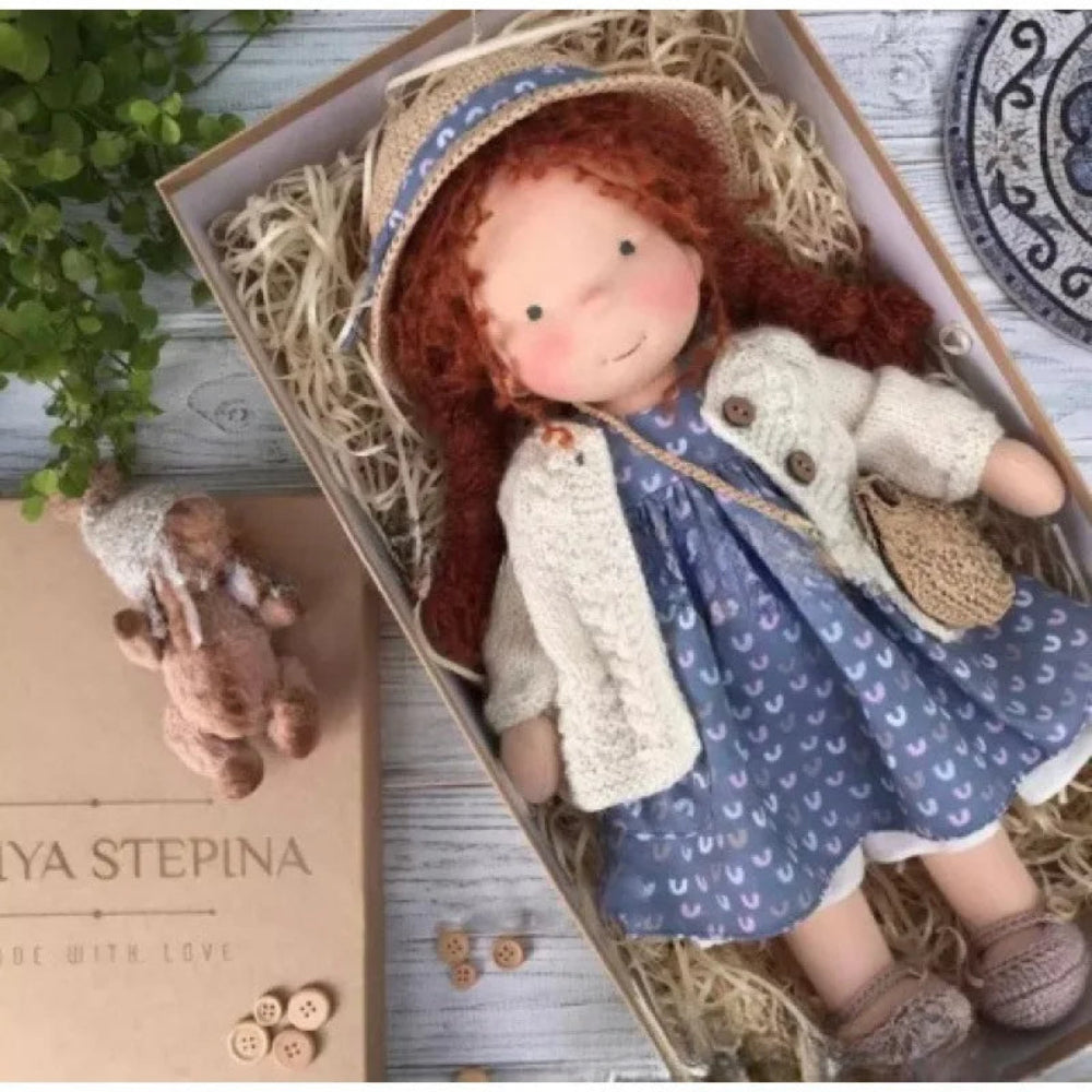 Waldorf-Style Plush Doll Toy for Kids - Kawaii Design