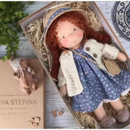 Waldorf-Style Plush Doll Toy for Kids - Kawaii Design