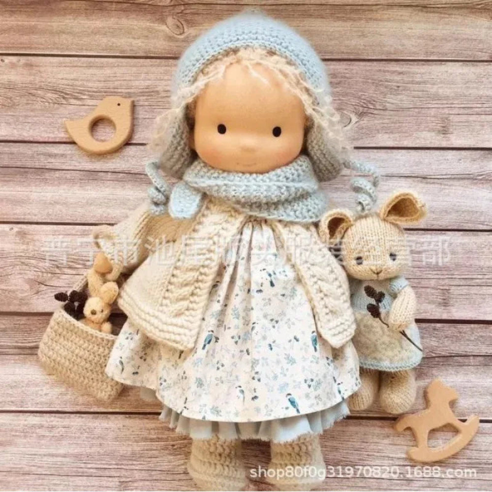 Waldorf-Style Plush Doll Toy for Kids - Kawaii Design