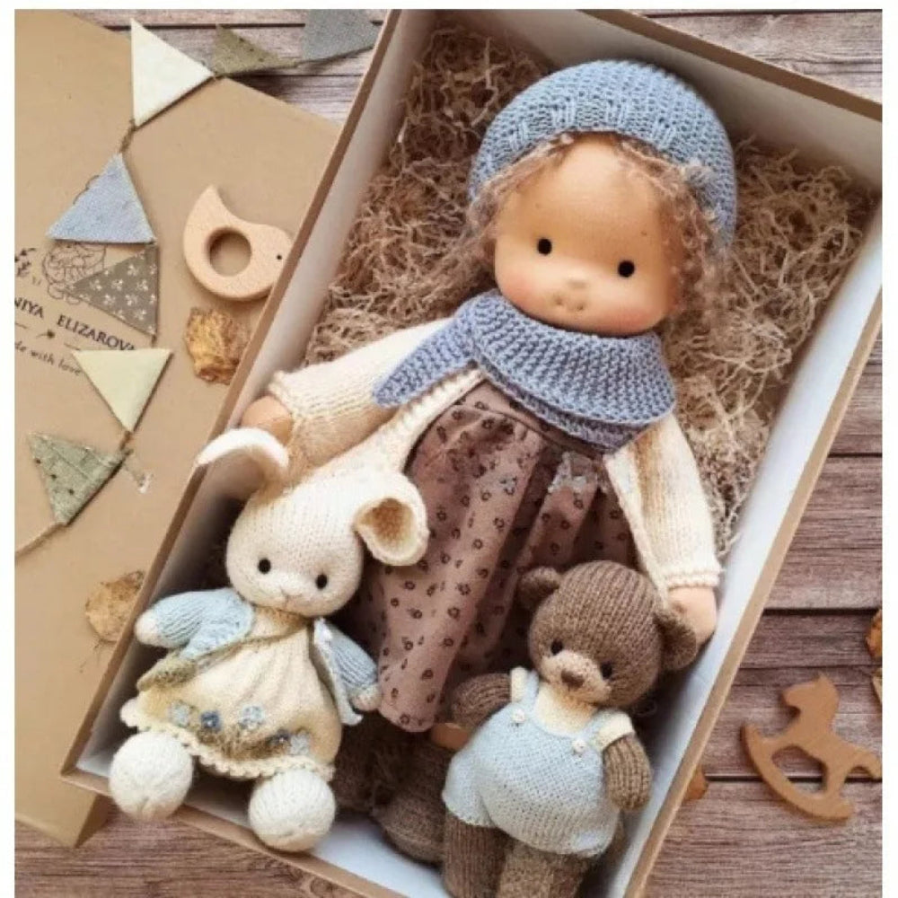 Waldorf-Style Plush Doll Toy for Kids - Kawaii Design