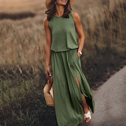 Women's Summer Dress with Side Slit | Maxi