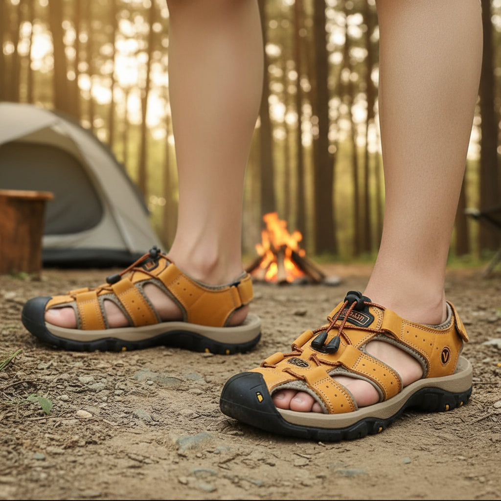 Men's Hiking Sandals with Closed Toe and Adjustable Fit