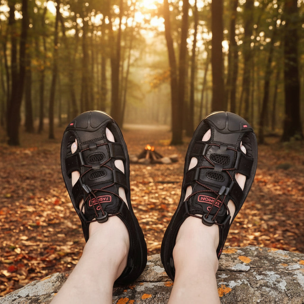 Men's Hiking Sandals with Closed Toe and Adjustable Fit