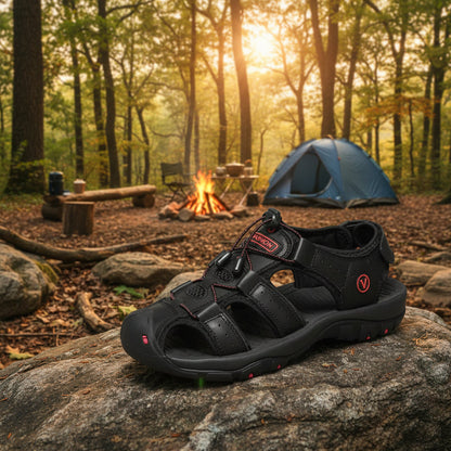 Men's Hiking Sandals with Closed Toe and Adjustable Fit