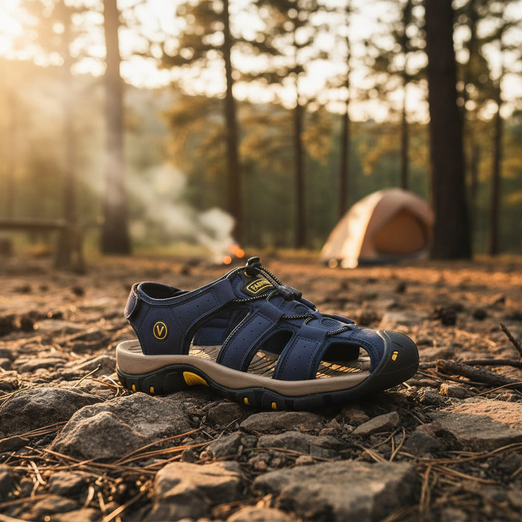Men's Hiking Sandals with Closed Toe and Adjustable Fit