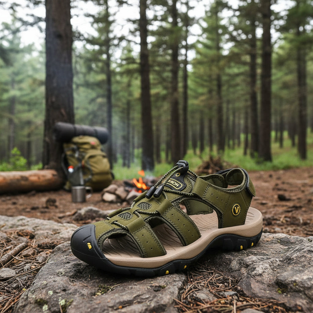 Men's Hiking Sandals with Closed Toe and Adjustable Fit