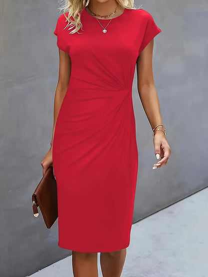 Women's Round Neck Cocktail Dress | Midi