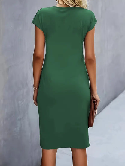 Women's Round Neck Cocktail Dress | Midi