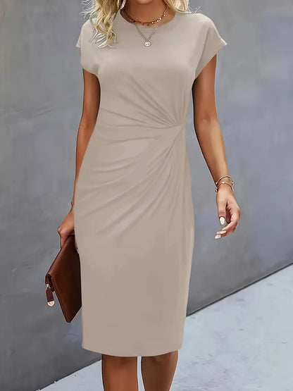 Women's Round Neck Cocktail Dress | Midi