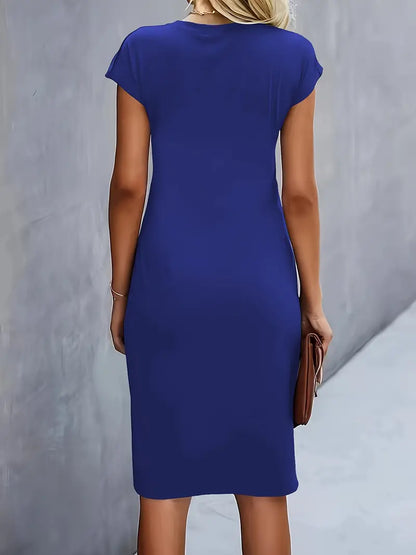 Women's Round Neck Cocktail Dress | Midi