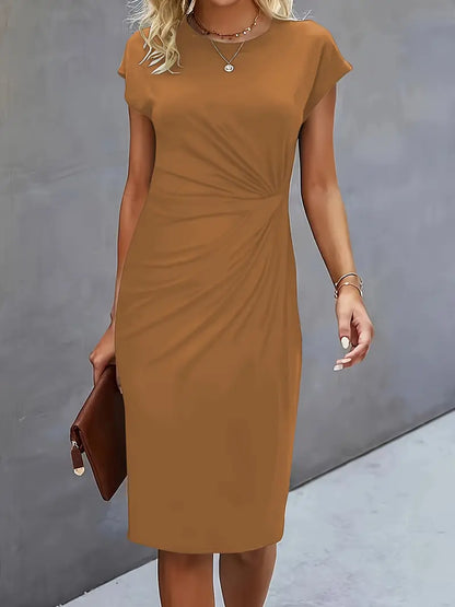 Women's Round Neck Cocktail Dress | Midi