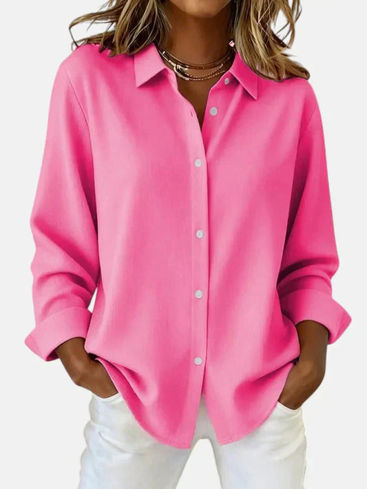 Women's Casual Collared Button Down Shirt | Long Sleeve
