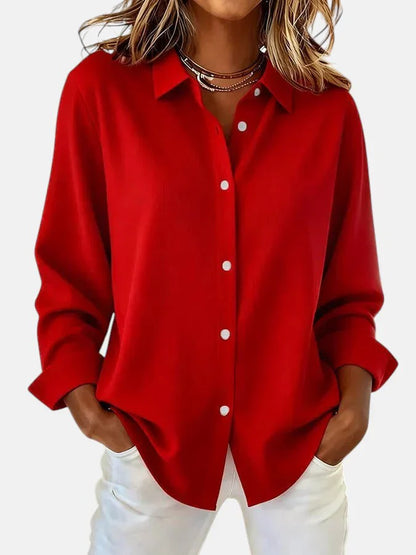 Women's Casual Collared Button Down Shirt | Long Sleeve