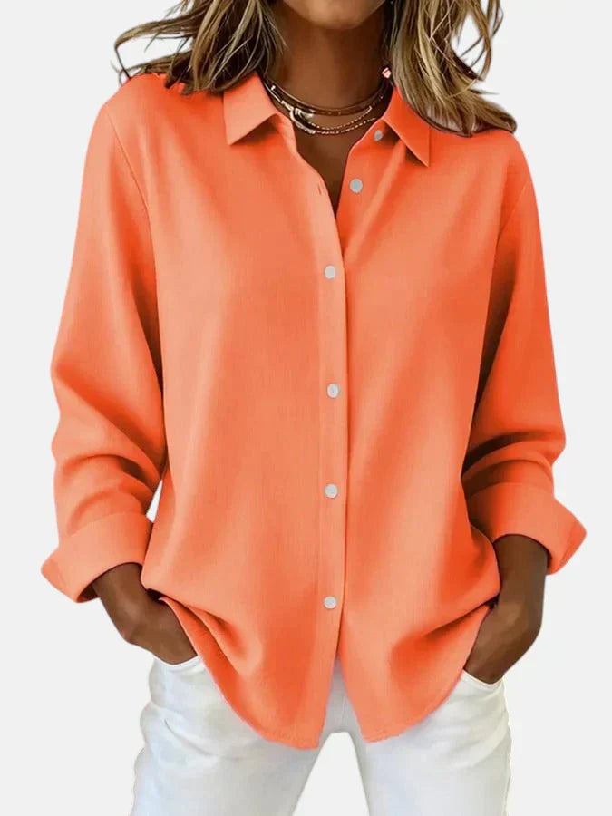 Women's Casual Collared Button Down Shirt | Long Sleeve